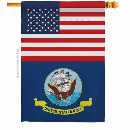 GUARDERIA 28 x 40 in. US Navy House Flag with Armed Forces Double-Sided Vertical Flags  Banner Garden GU3858528